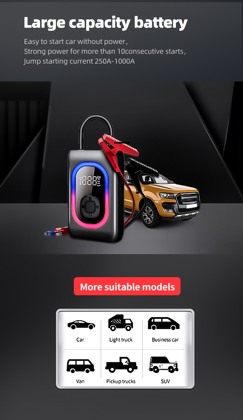 car jump starter and tire inflator